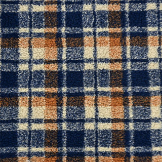 Beránek teddy tartan modrý silný nepružný 350g/m2